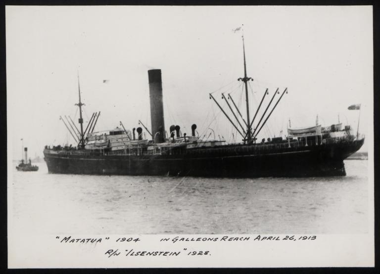 Photograph of Matatua (r/n Ilsenstein), Shaw Savill and Albion Company Ltd card