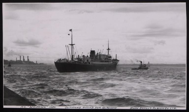 Photograph of Waipawa, Shaw Savill and Albion Company Ltd card