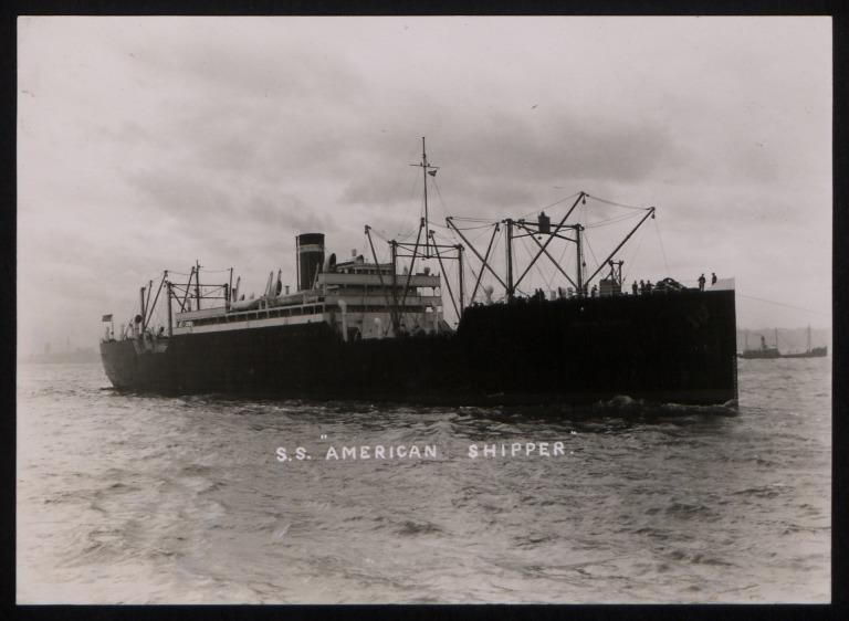Photograph of American Shippier (ex Tours, r/n Ville De Mons), United States Line card