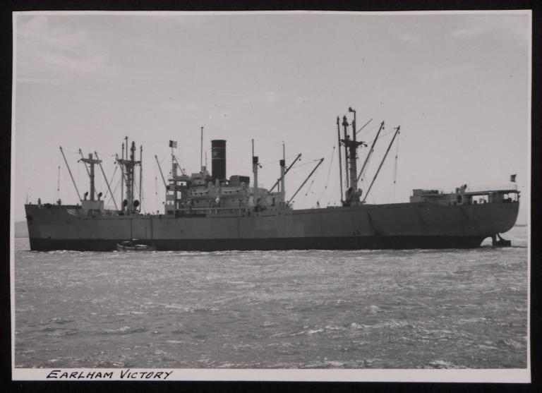 Photograph of Earlham Victory, States Marine Corporation card