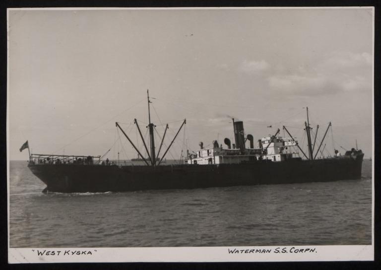 Photograph of West Kyska, Waterman Steamship Corporation card