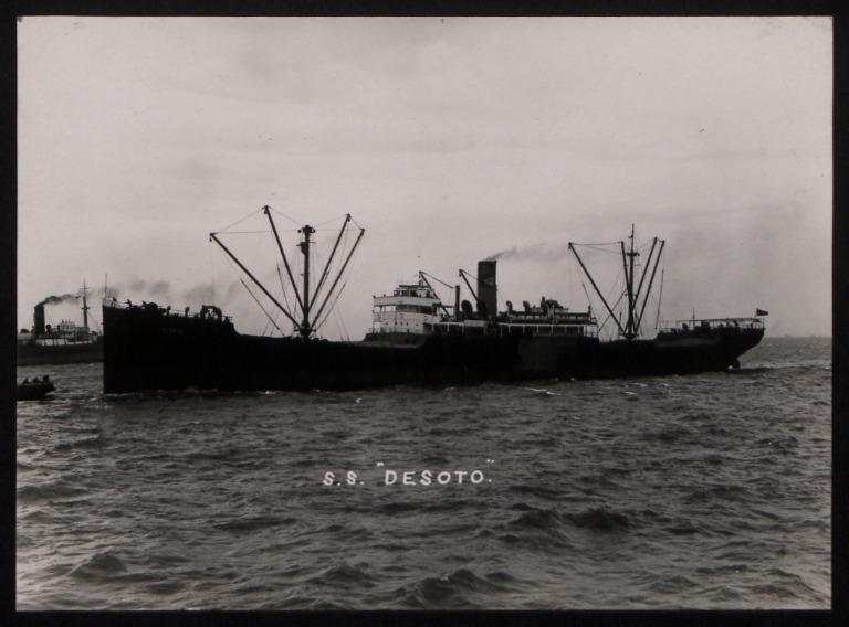 Photograph of Desoto (ex Eleanor Christenson, r/n Pan Atlantic), Waterman Steamship Corporation card