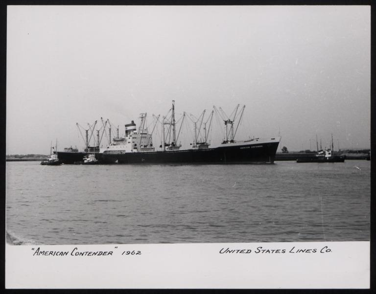 Photograph of American Contender, United States Line card