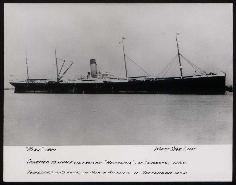 Photograph of Medic, White Star Line card
