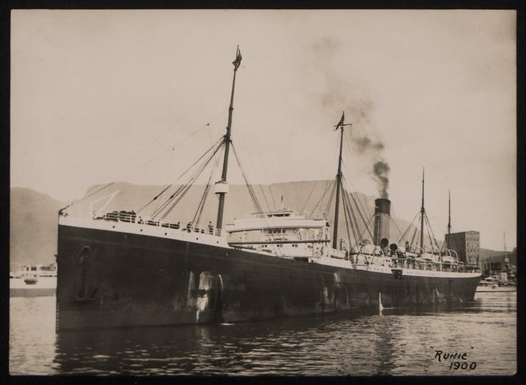 Photograph of Runic, White Star Line card