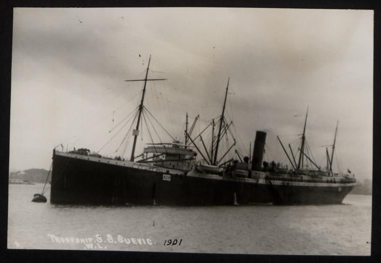 Photograph of Suevic, White Star Line card