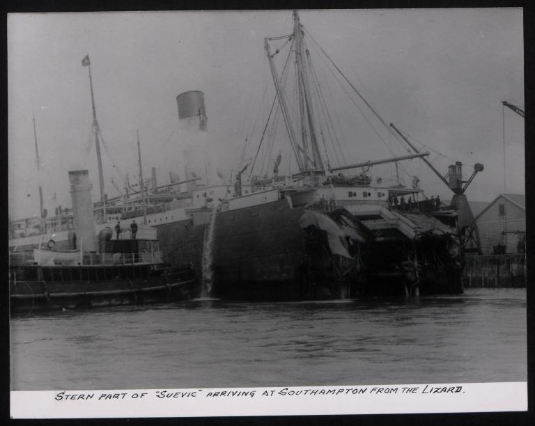 Photograph of Suevic, White Star Line card