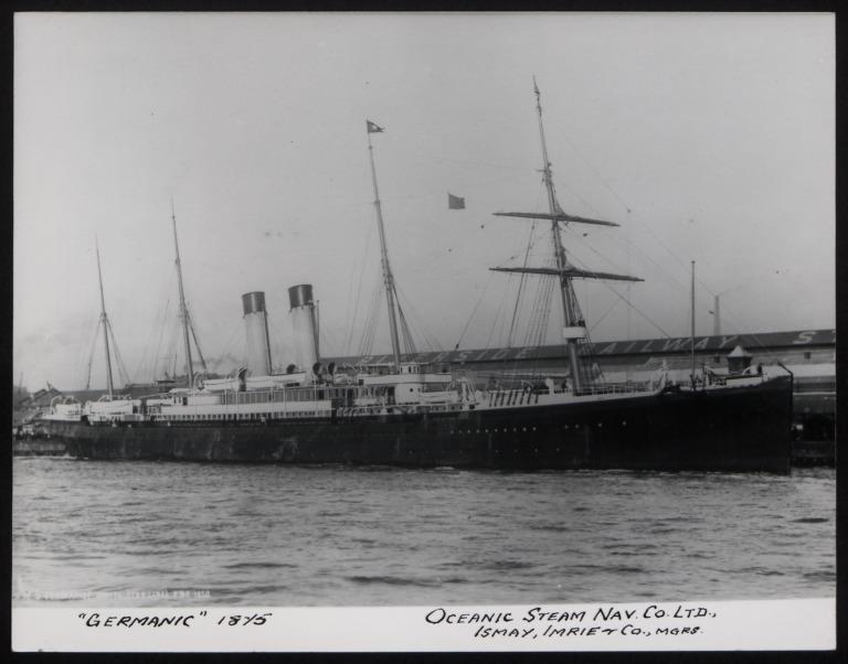Photograph of Germanic, White Star Line card