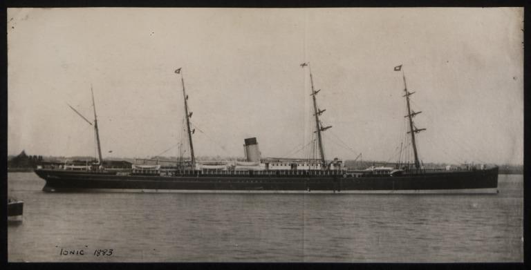 Photograph of Ionic, White Star Line card