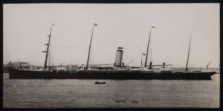 Photograph of Ionic, White Star Line card