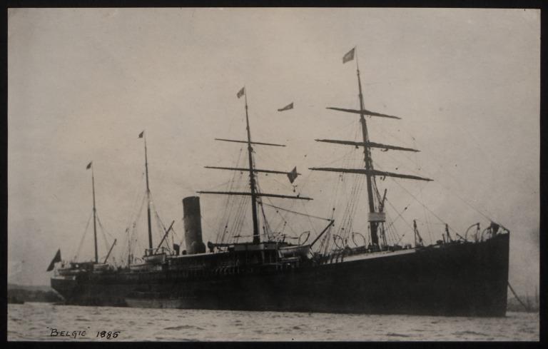 Photograph of Belgic, White Star Line card