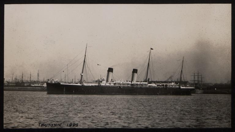 Photograph of Teutonic, White Star Line card