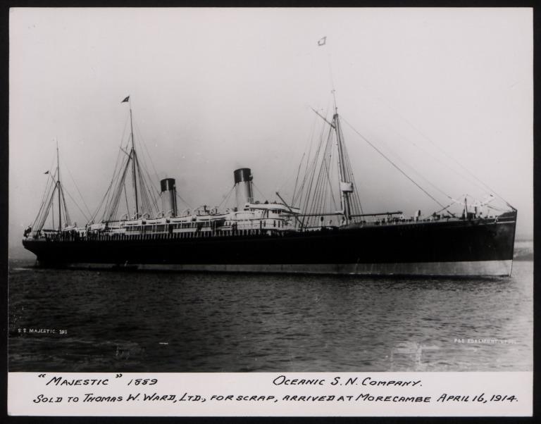 Photograph of Majestic, White Star Line card