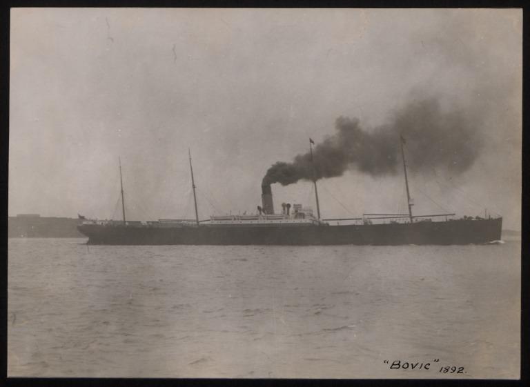 Photograph of Bovic, White Star Line card