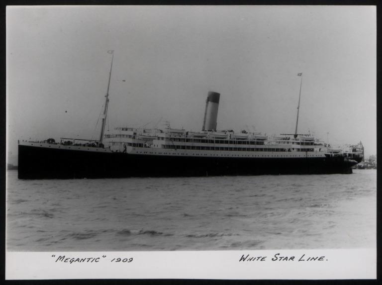 Photograph of Megantic, White Star Line card