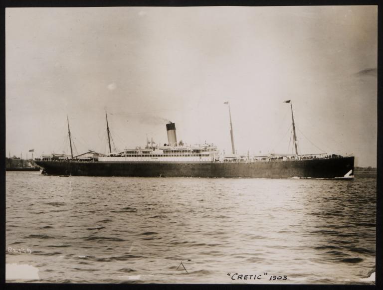Photograph of Cretic, White Star Line card