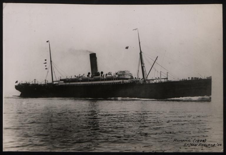 Photograph of Romanic, White Star Line card