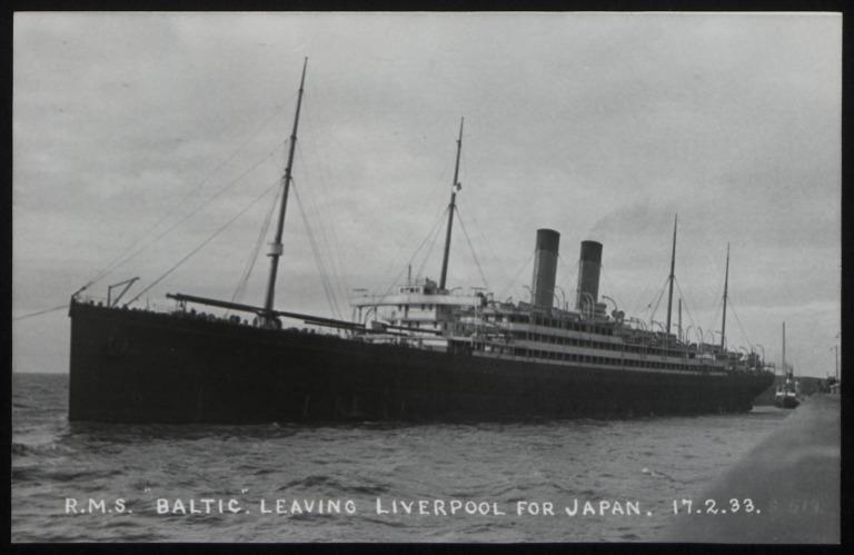 Photograph of Baltic, White Star Line card