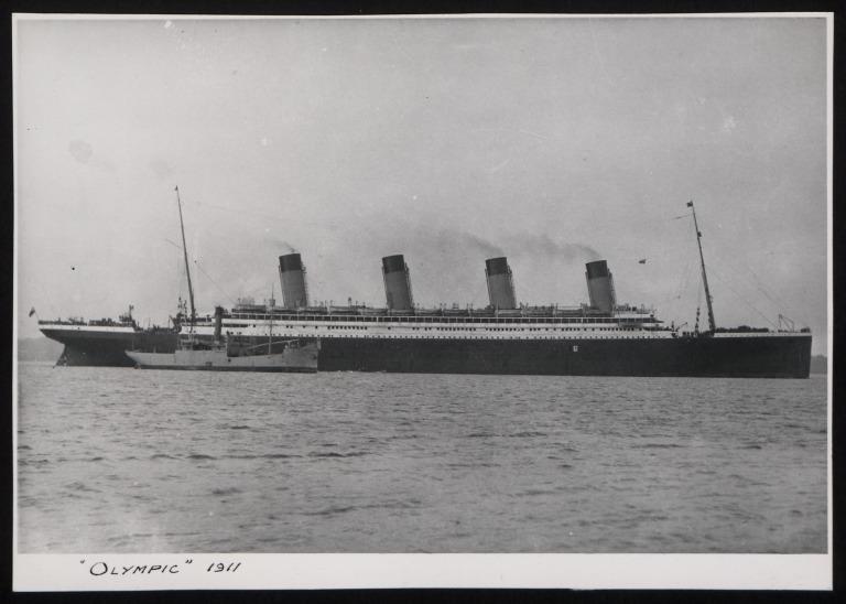 Photograph of Olympic, White Star Line card