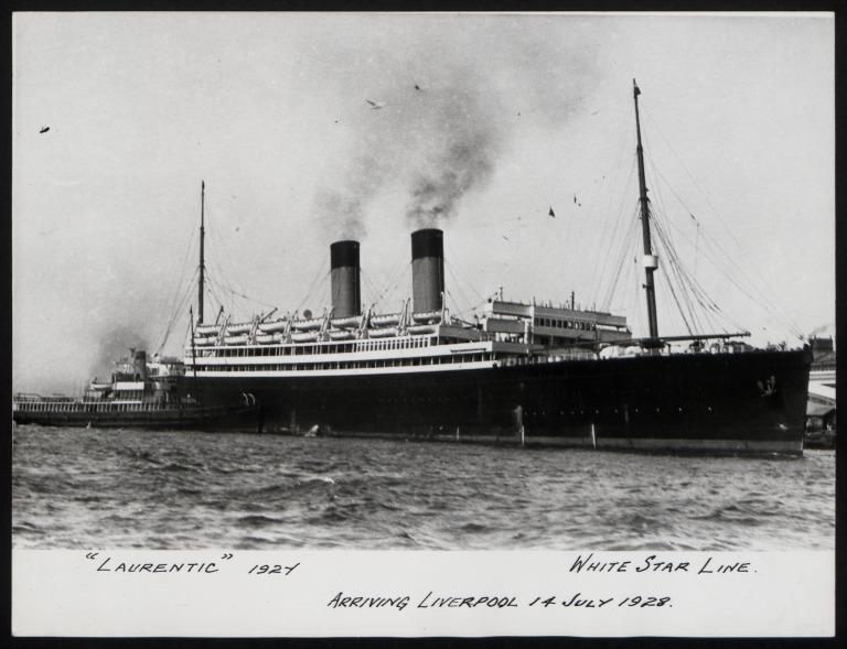 Photograph of Laurentic, White Star Line card