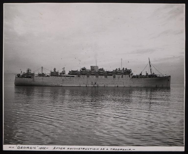 Photograph of Georgic, White Star Line card