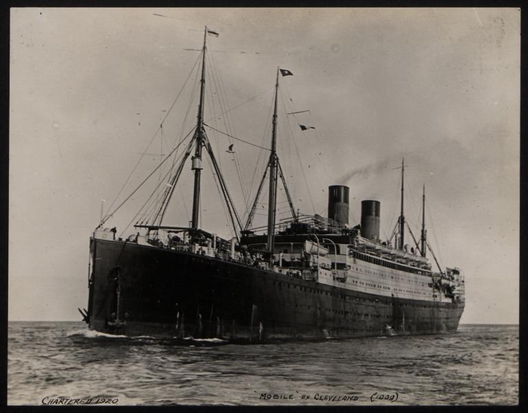 Photograph of Mobile (ex Cleveland), White Star Line card