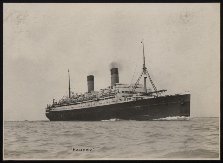 Photograph of Homeric (ex Columbus), White Star Line card
