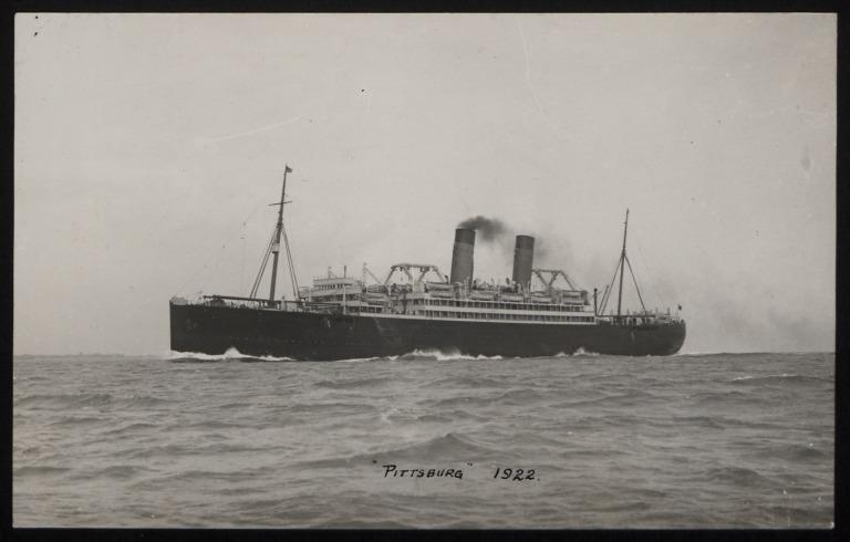 Photograph of Pittsburg, White Star Line card