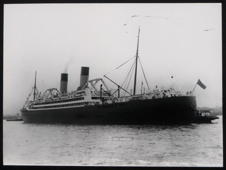Photograph of Doric, White Star Line card