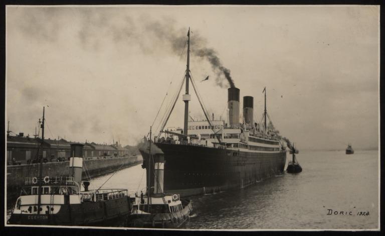 Photograph of Doric, White Star Line card