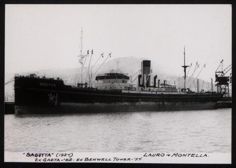 Photograph of Sagitta (Gaeta-1952) (Benwell Tower-1937), Lauro and Montella card