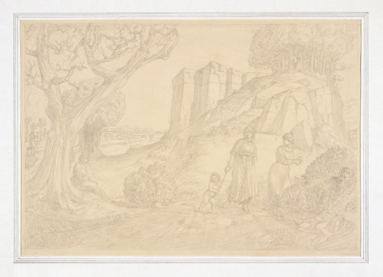 Six Figures in a Landscape card