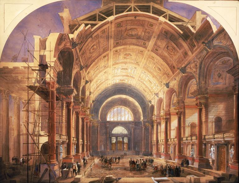 St George's Hall, Liverpool - Interior During Erection card