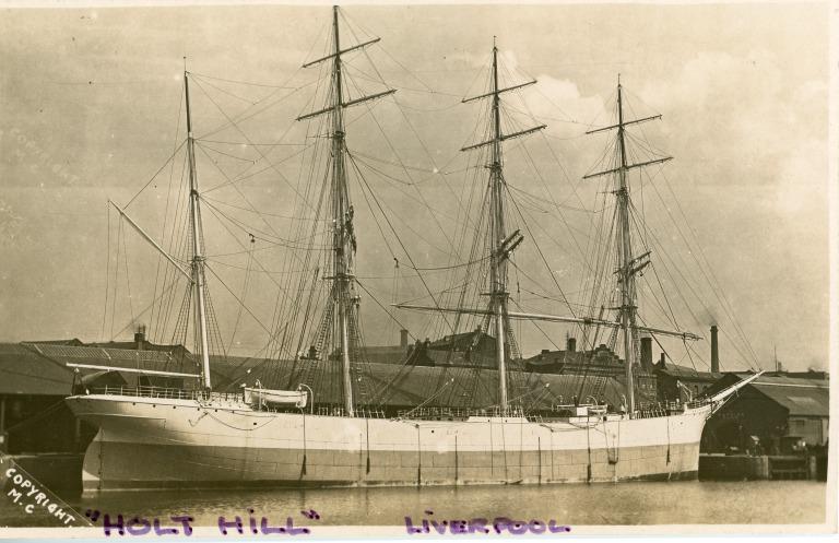 Postcard of the barque Holt Hill, W. Price & Co. | National Museums ...