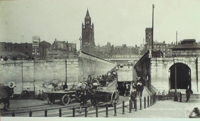 Photograph of Floating Bridge Liverpool Landing Stage card