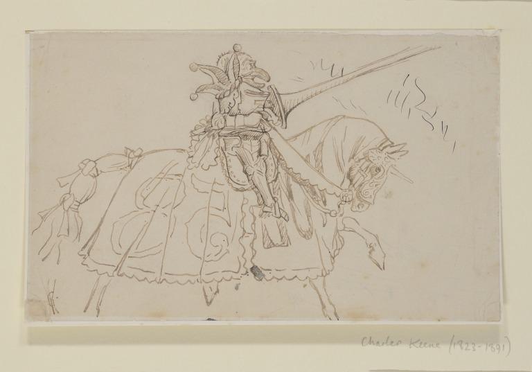 Mr Punch on Horseback (Drawing for Punch) card