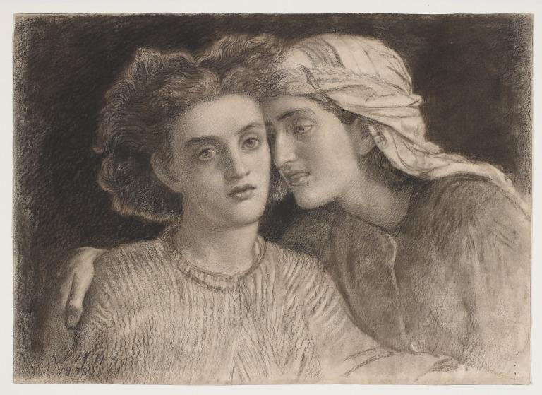 Study for the Heads of Christ and Mary in 'The Finding of the Saviour in the Temple' card