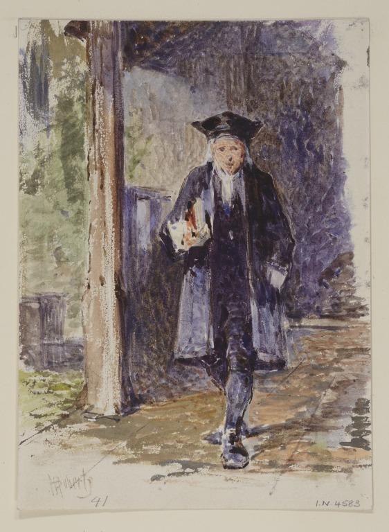 Clergyman with Books Under His Arm card