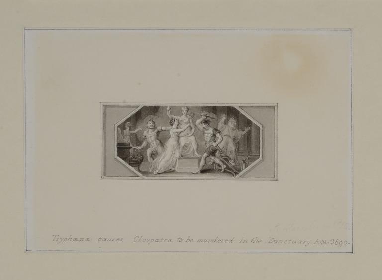 Tryphoena causes Cleopatra to be murdered in the Sanctuary. A.M. 3890. card