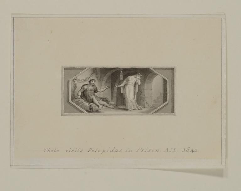 Thebe Visits Pelopidas in Prison. A.M. 3640 card
