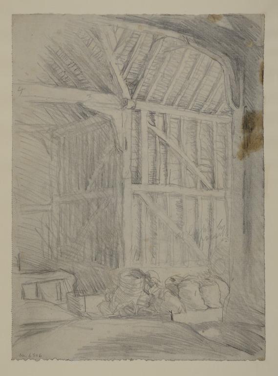 A Corner of the Interior of a Barn card