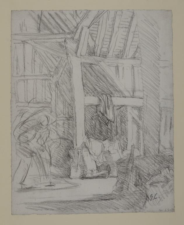 A Corner of the Interior of a Barn card