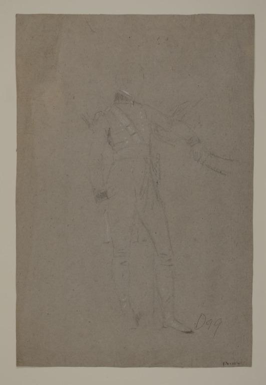 Study for the Death of Nelson : Young Soldier at Left of Upper Deck Who Has Just Been Wounded card
