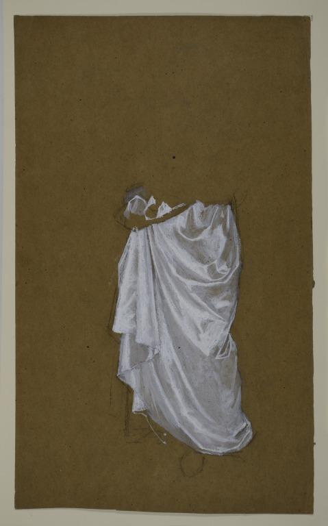 Drapery Study (Recto); Study of a Draped Female Figure (Verso) card