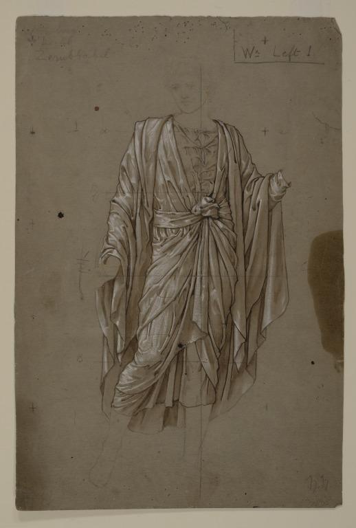 (Recto) Draped Male Figure (Verso) Sketch of a Man card