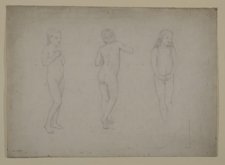Three Studies of a Nude Girl card
