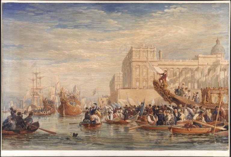 George IV Embarking for Scotland at Greenwich card