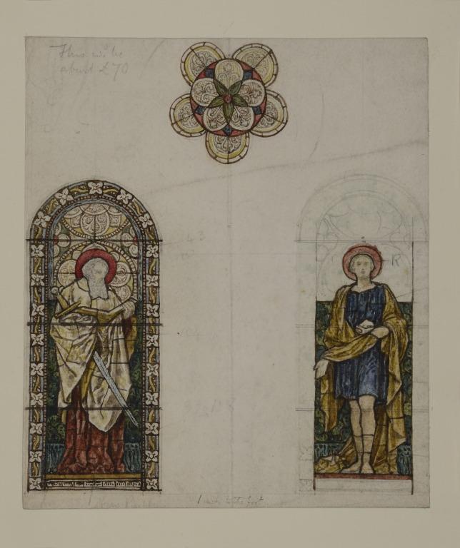 Stained Glass Studies : St. Peter and Another Figure card