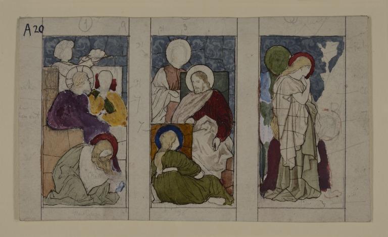 Stained Glass Designs : Mary Magdalen Washing Christ's Feet - 3 Studies card