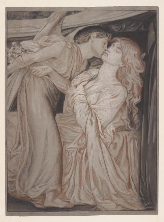Study for Love and Beatrice in 'Dante's Dream' card